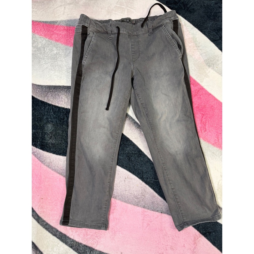 Torrid Grey Wash Side Stripe Drawstring Jogger Jeans Plus Size 00 M/L 10 12